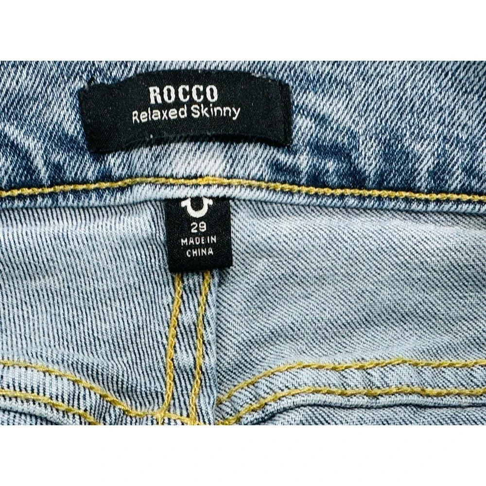 True Religion Rocco Moto‎ Relaxed Skinny Blue Denim Jeans (29x33) Urban Style